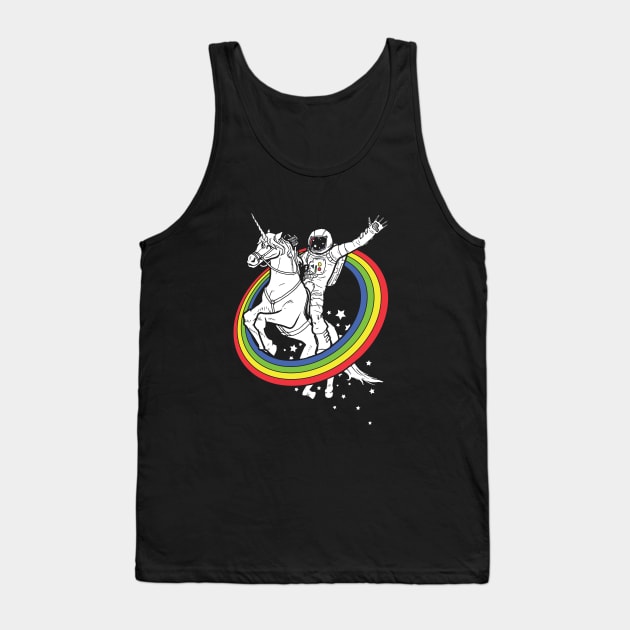 astronaut riding a unicorn Tank Top by jonah block